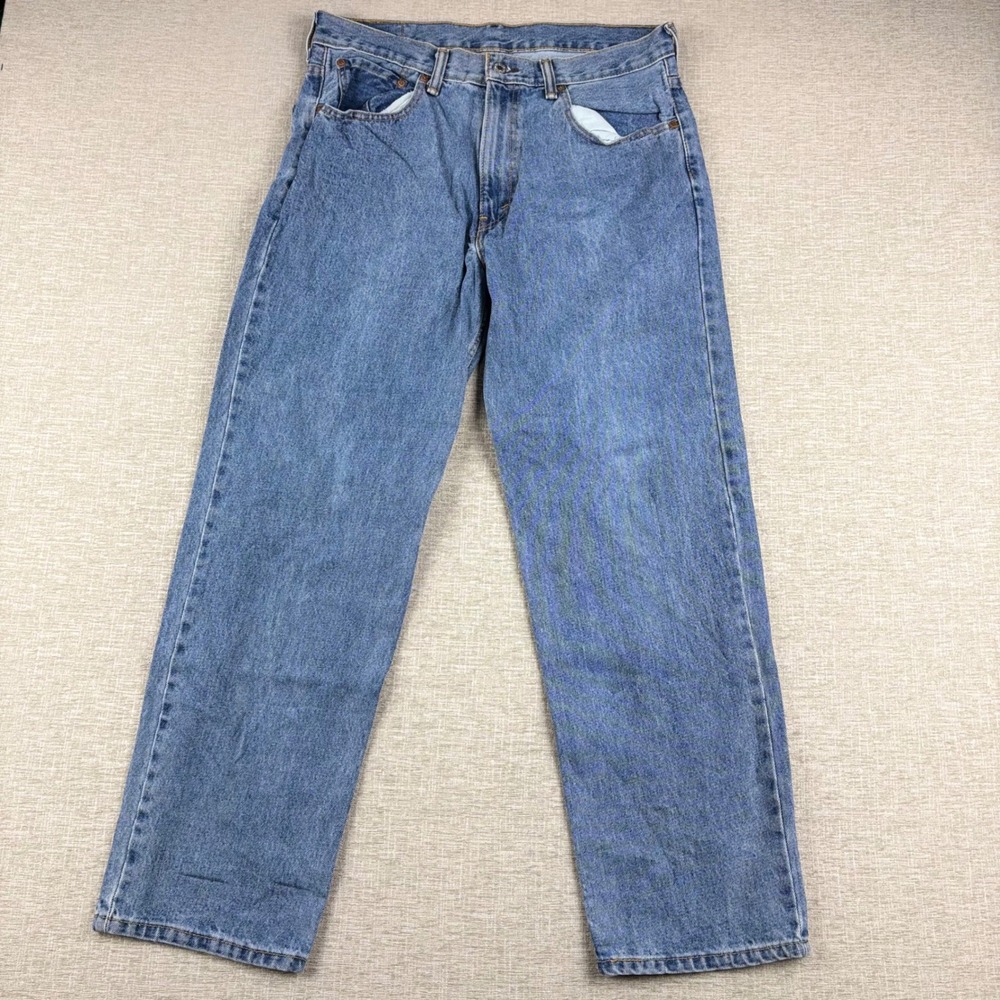 Levis 550 Mens 34x30 Light Distress Jeans Thigh Fade ** Vintage Style ** Denim